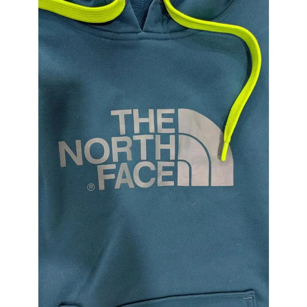 Mens The North Face Blue Green‎ Long Sleeve Hooded Sweatshirt Hoodie Size Medium